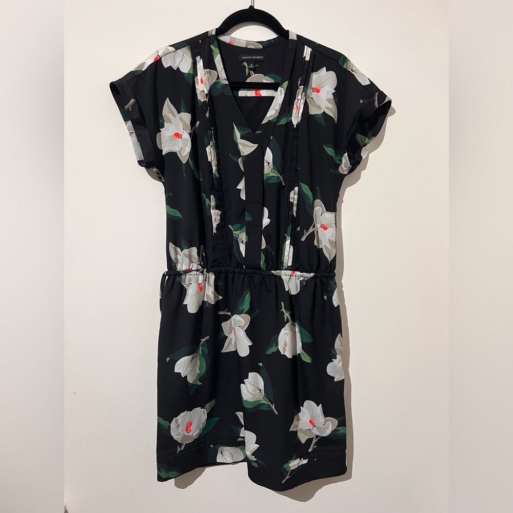 Banana Republic black floral dress